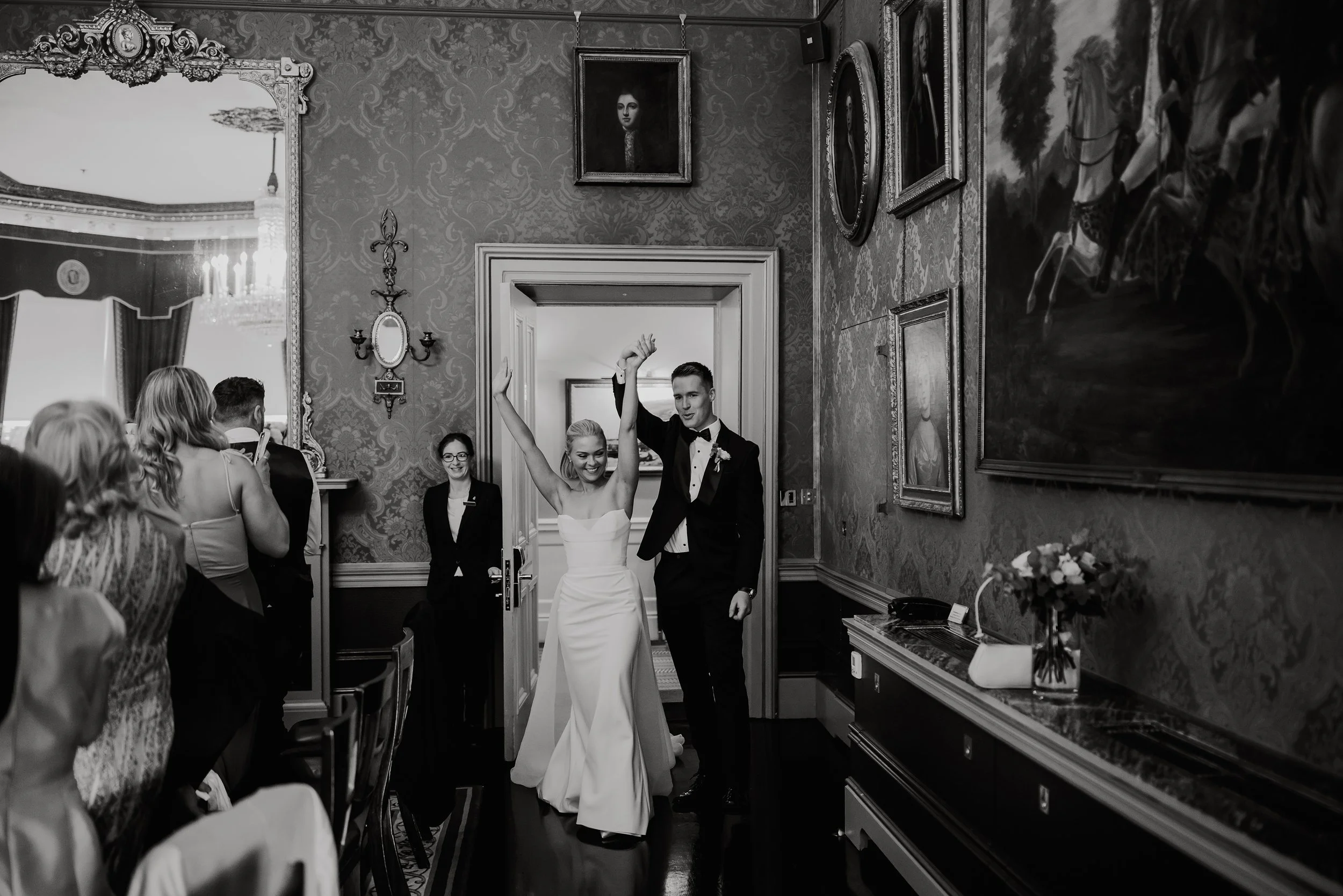 Romantic couple portraits at Shelbourne Hotel Dublin, captured during a luxury wedding.