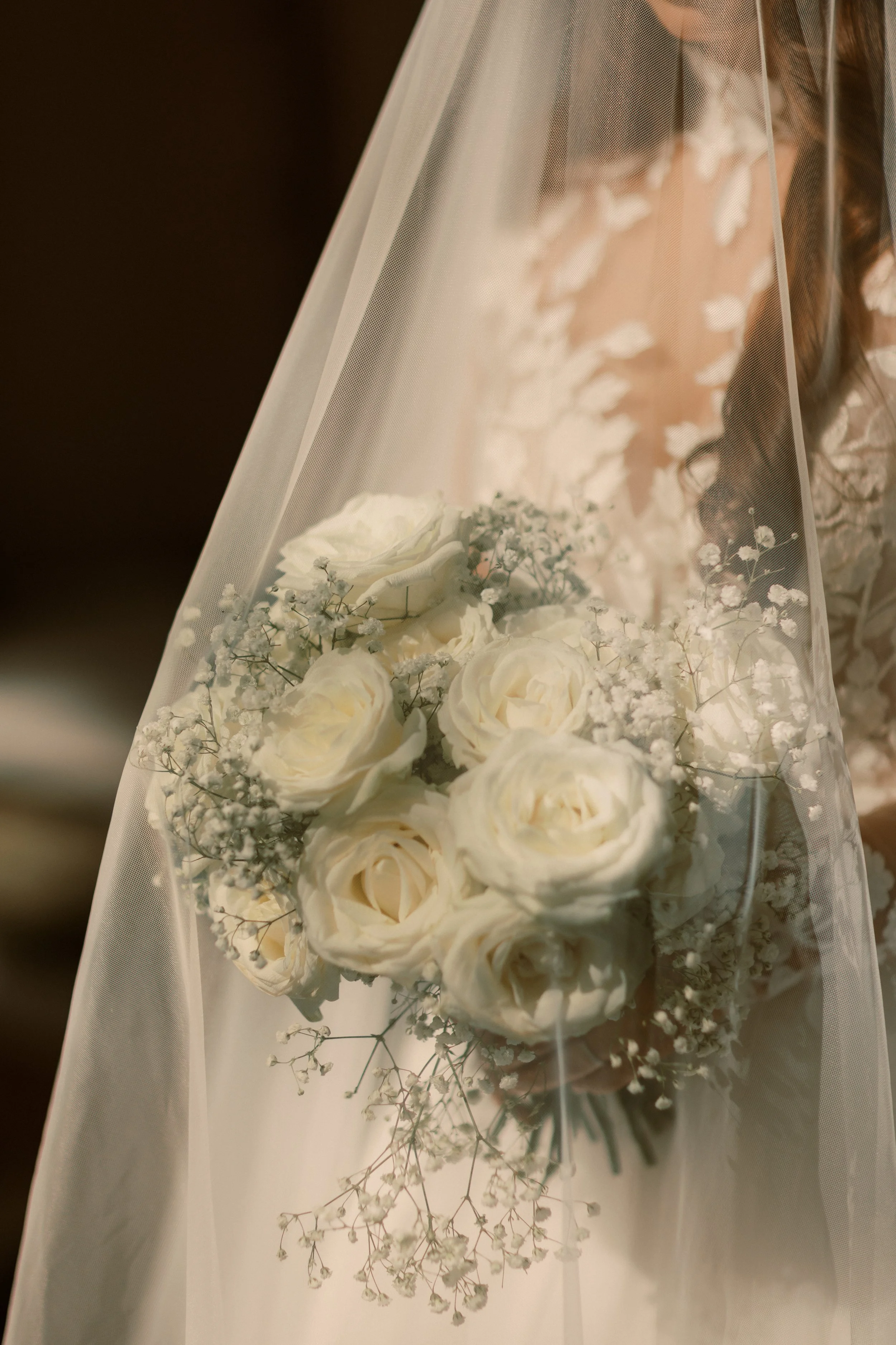 Shannon and Luke exchanging vows during their Merrion Hotel wedding ceremony