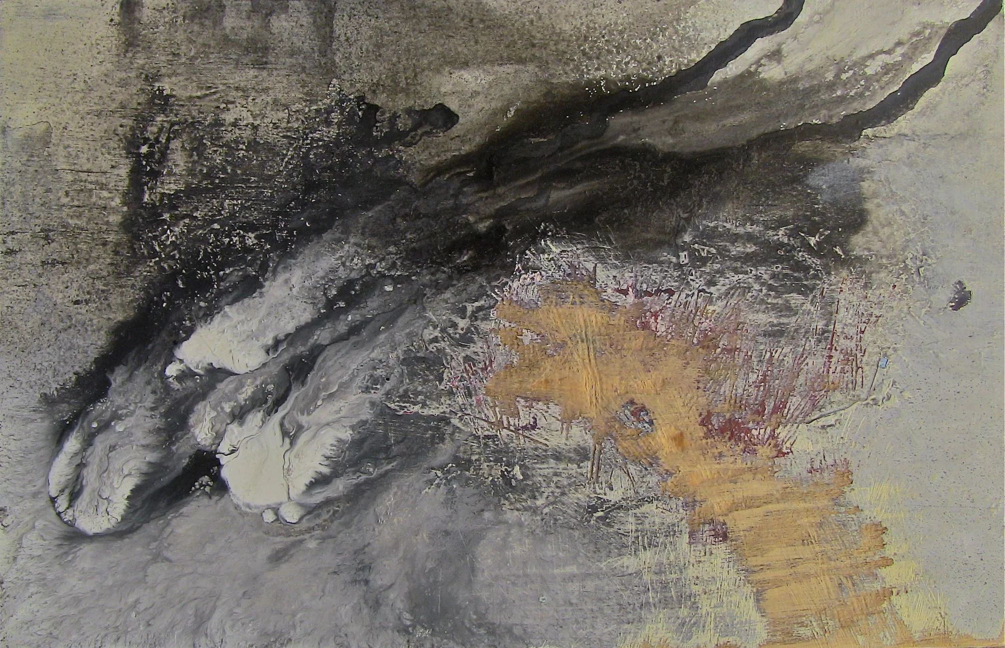 Untitled (117) - acrylic & ink on wood, 14"x21.5, 2012