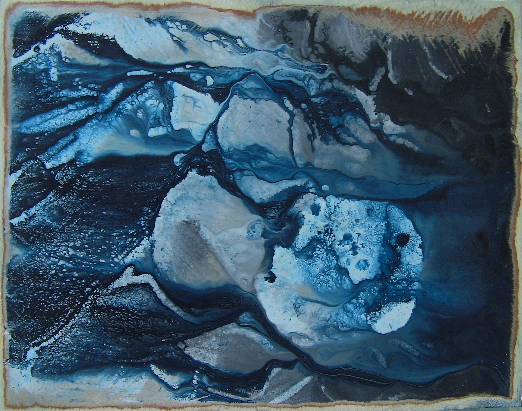 Little Blue Study - acrylic on wood, 7"x8.5", 2015