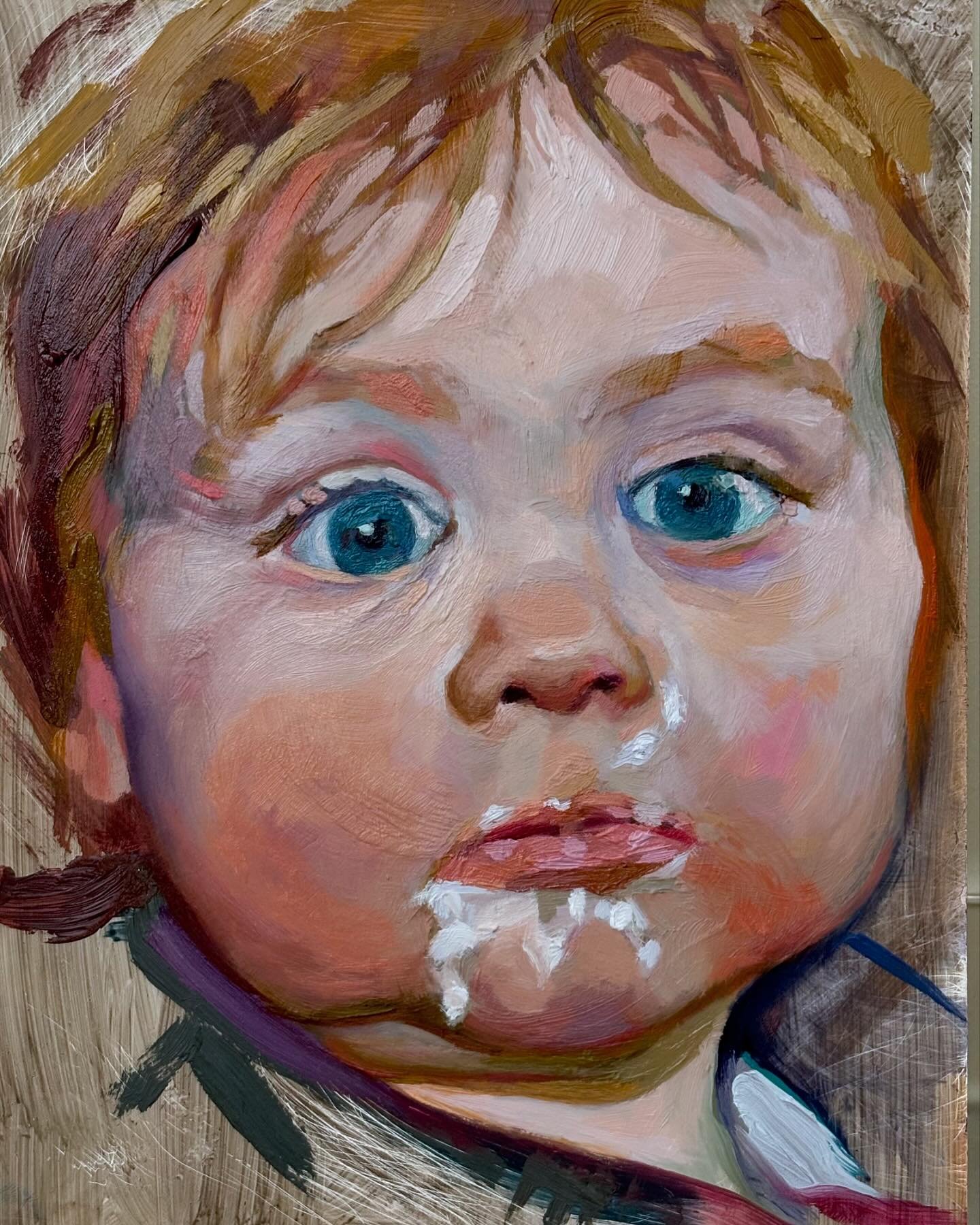 A yoghurt-covered cutie! 

Oil and cold wax on gesso panel

#portraitpainting #oilpainting #irishartistsofinstagram #paoty #art #painting