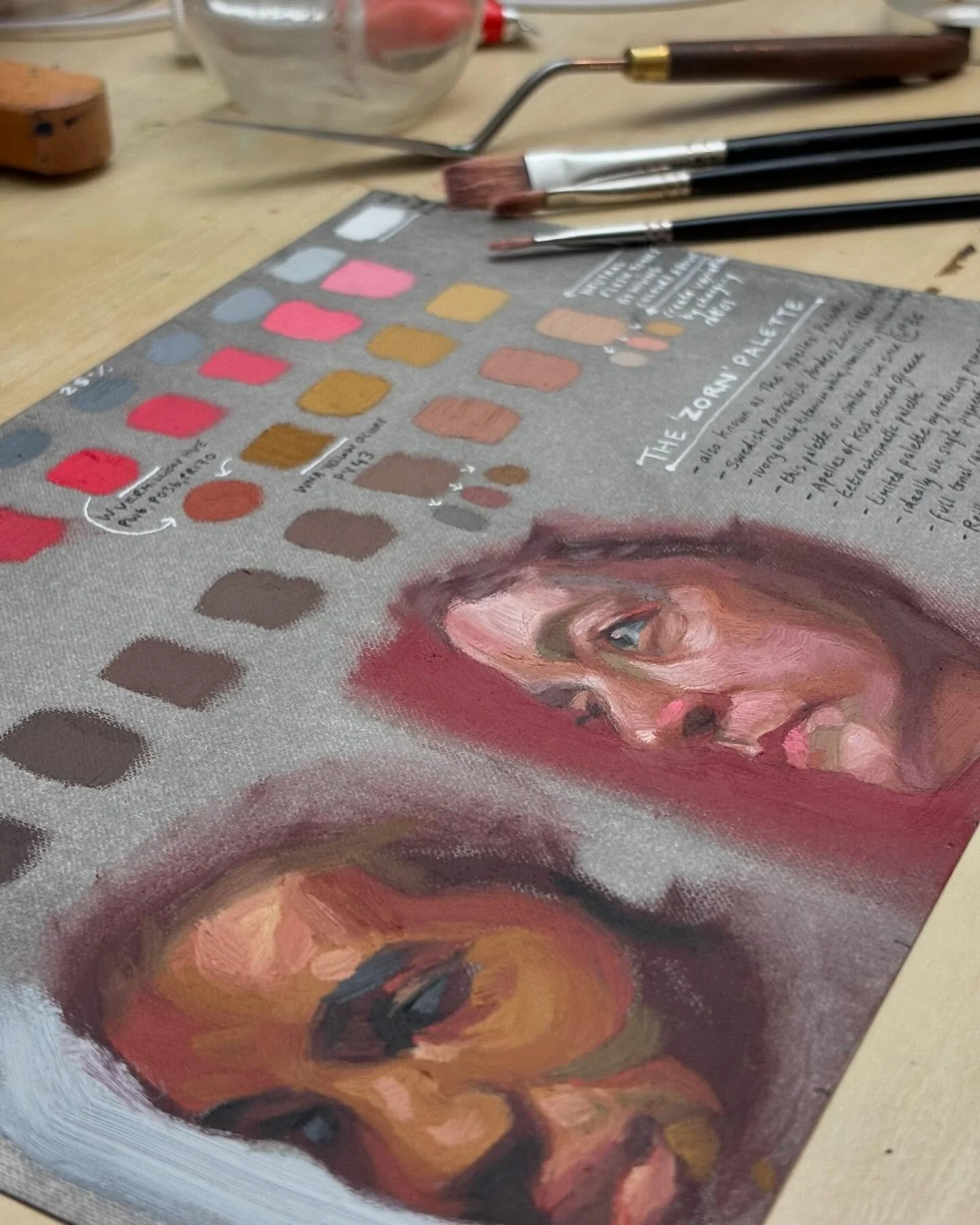 I&rsquo;ve been exploring the &lsquo;Zorn&rsquo; palette in preparation for an upcoming workshop. It&rsquo;s not a palette I really use but it is very popular and a go-to for many portraitists and figurative artists. It is worth learning. 

The &lsqu