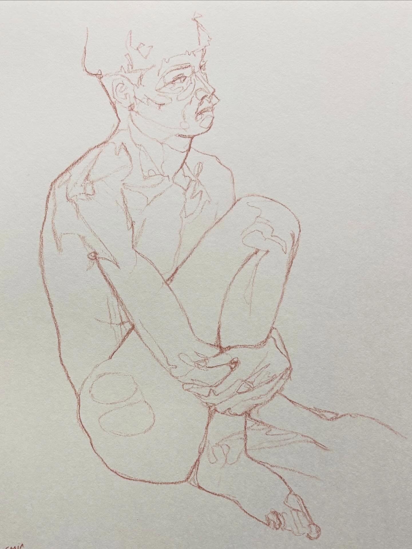 It was a real treat to spend the morning back in the liferoom @schoolhouseforart today. Our model Phelim was great. It&rsquo;s been over 4 years since I&rsquo;ve done this here and it&rsquo;s just as wonderful. Will have to make this a regular excurs