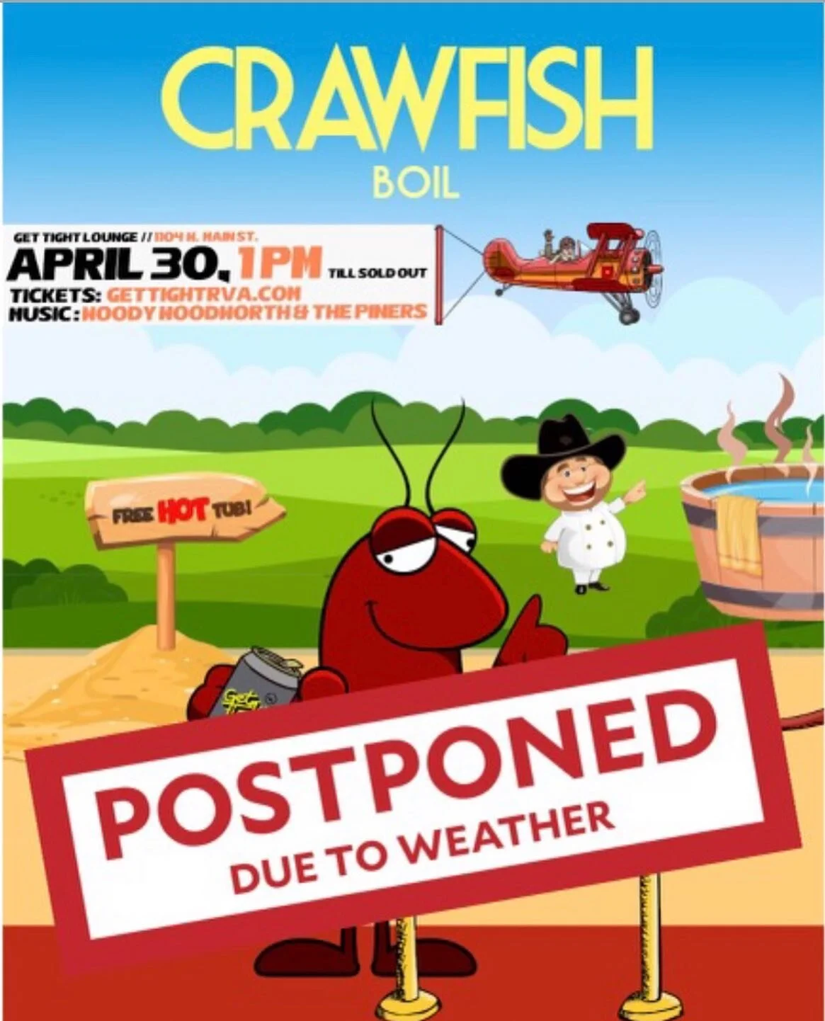 Today&rsquo;s event at @gettightlounge is postponed due to weather. 

#rainout @jwood_621 @big_dyls @ianbwoo @supportyourlocalpiner