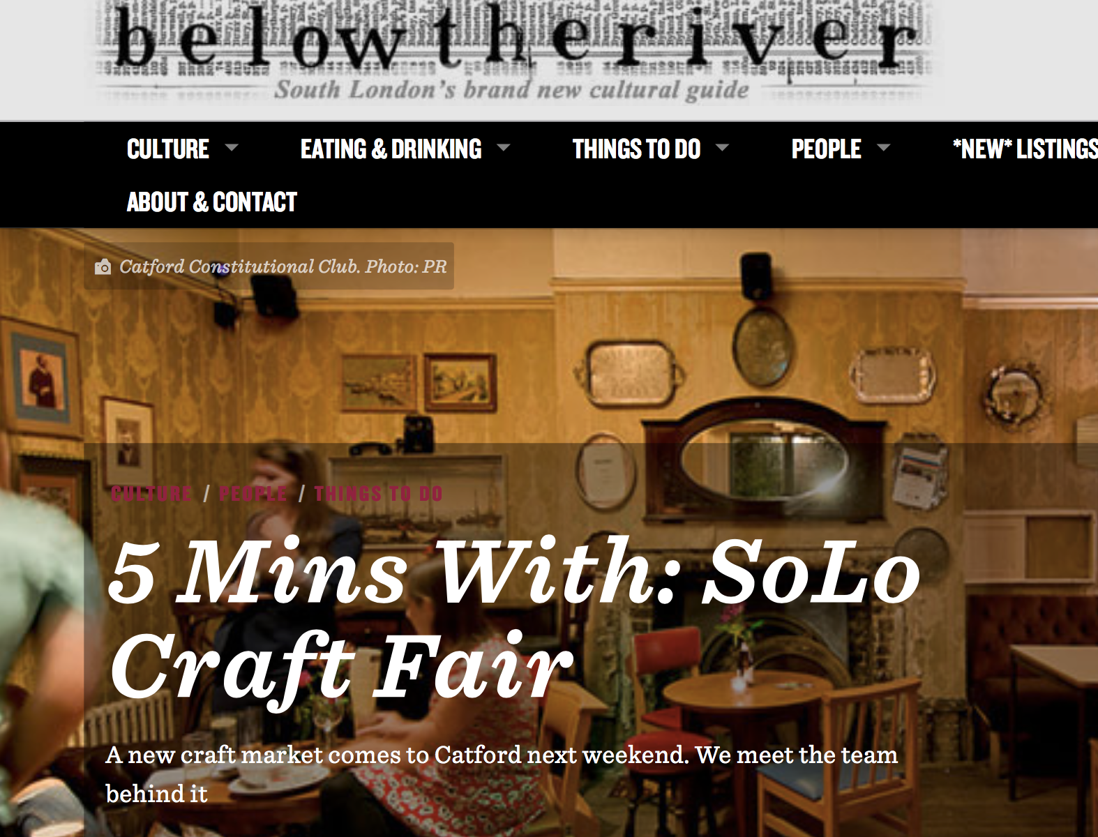 5 Mins with SoLo Craft Fair - Below the River