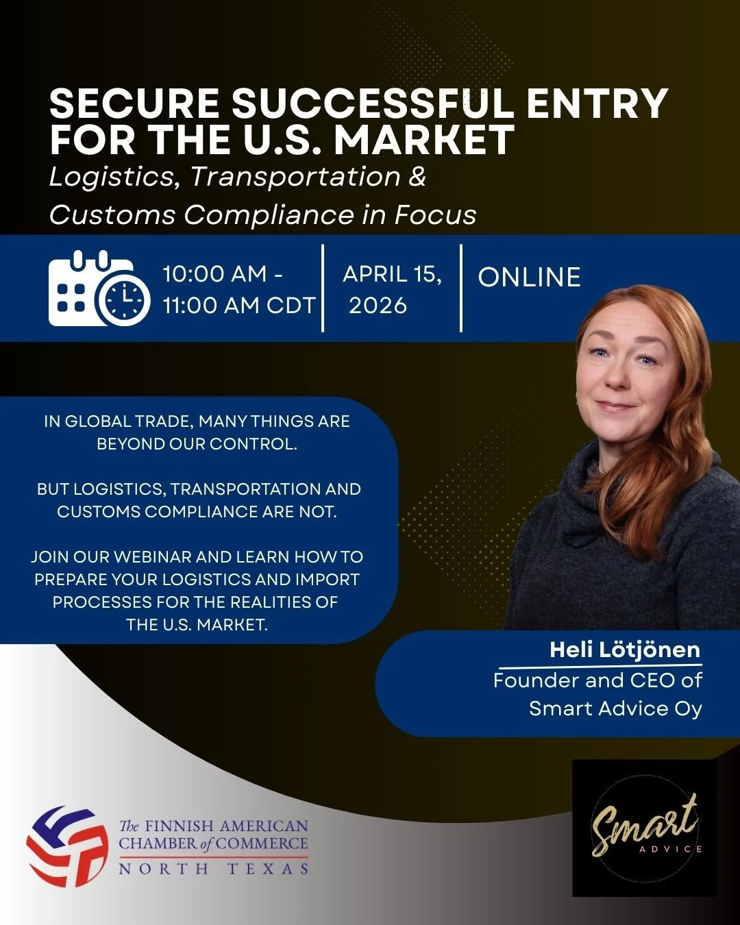 SECURE SUCCESSFUL ENTRY FOR THE U.S. MARKET WEBINAR (April 15 at 10 am CDT)