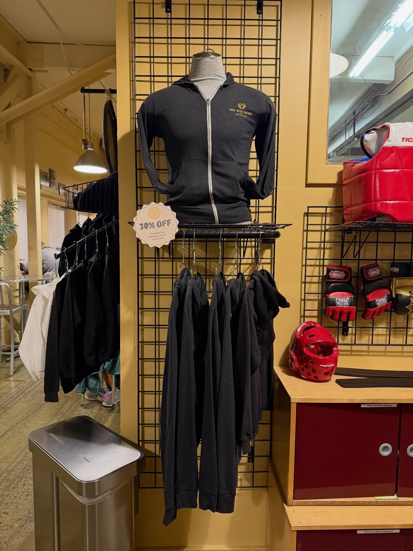 🚨 SALE ALERT! 🚨 
Looking for a hoodie or boxing gloves? We&rsquo;ve got you covered! Supplies are limited, but swing by the OWH front desk for 30% off hoodies on the photographed rack and 50% off boxing gloves. These are all great gifts for the box