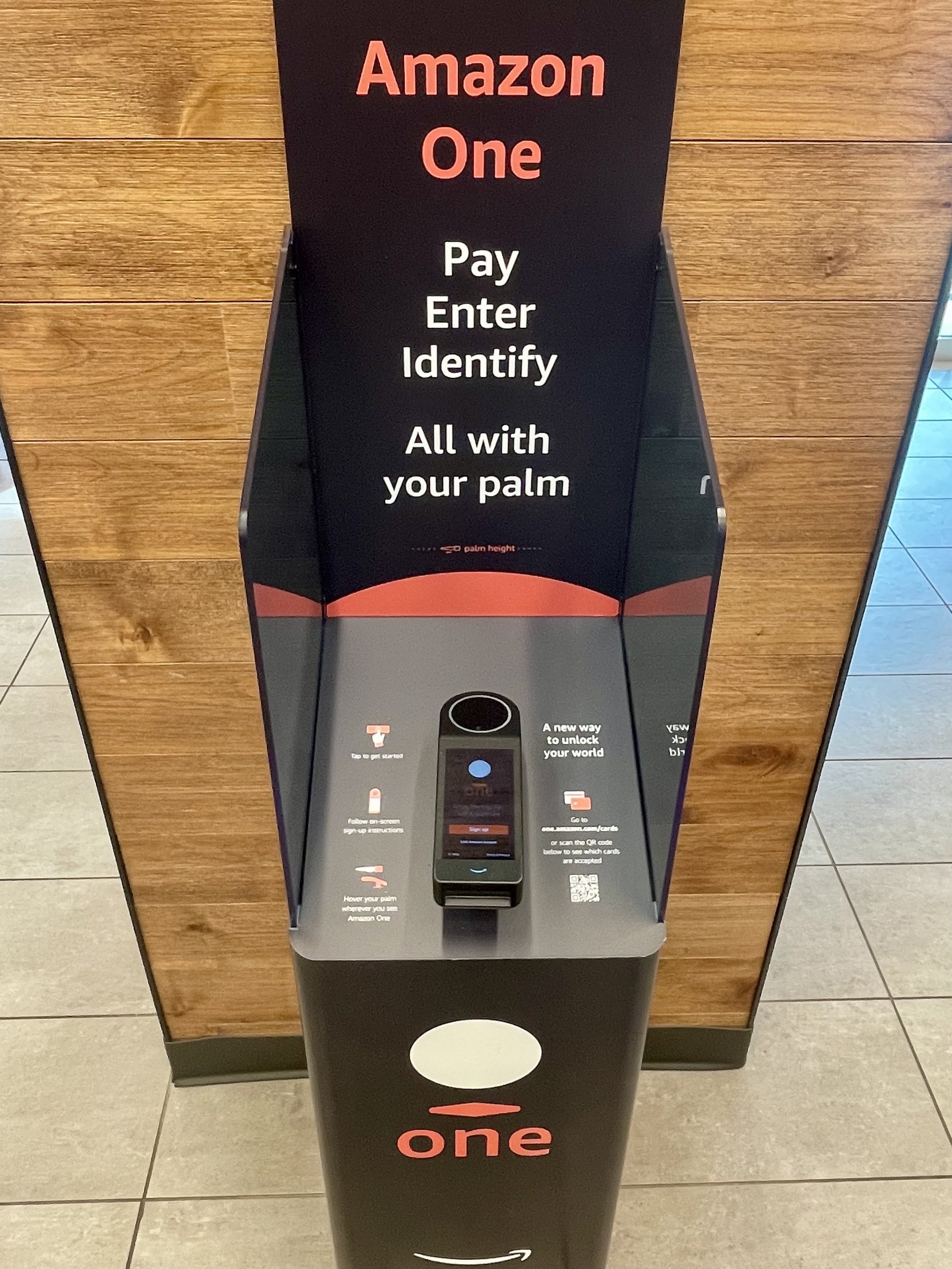 Amazon One payment kiosk