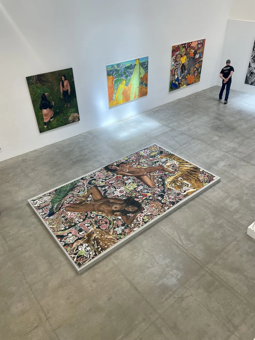 (on the floor) Brown Jouissance on a Carpet from Sultanabad in the Yale Center for British Arts, by Bhasha Chakrabarti