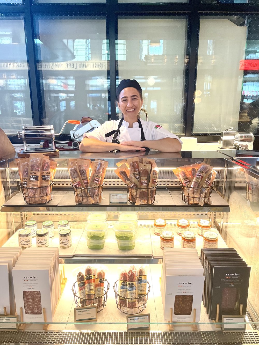 Mary the friendly cheese monger at the Fromagerie counter