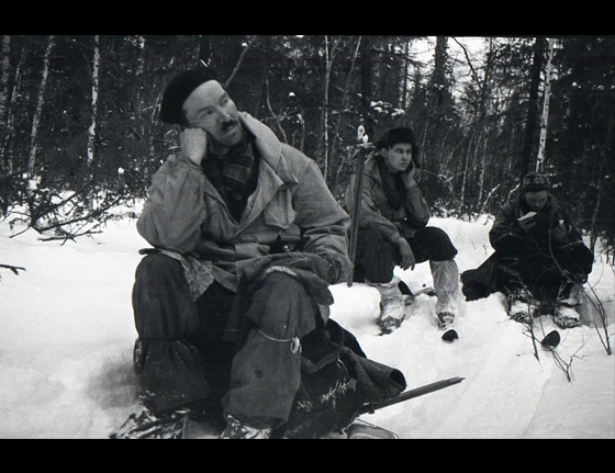  Semen “Alexander” Zolotarev in the foreground as the group takes a break 