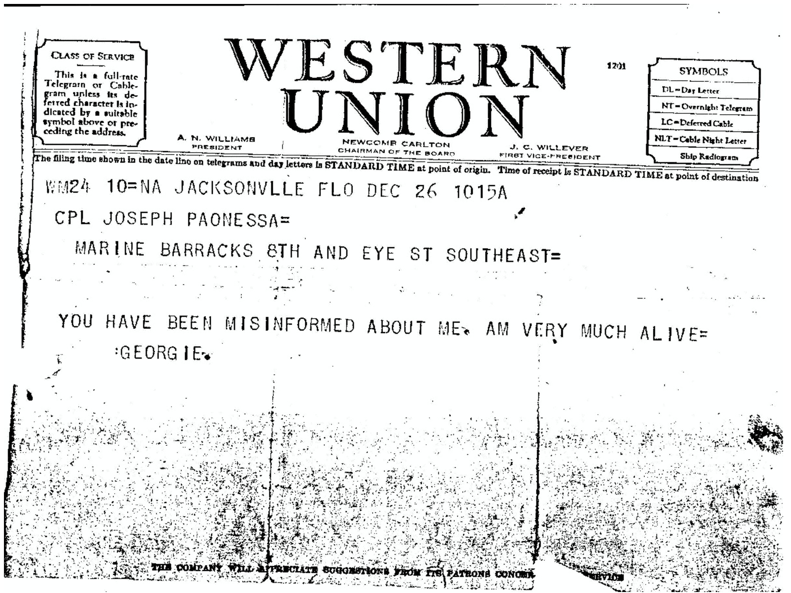 The Paonessa Telegram