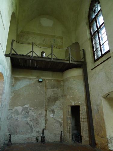 The upper walkway that seems to be the one described by former Houska Property Manager Tyler McGee on the Ghost Hunters International episode, where he claims to have seen some kind of dark specter who resides there. Photo by VMG Č.Lípa