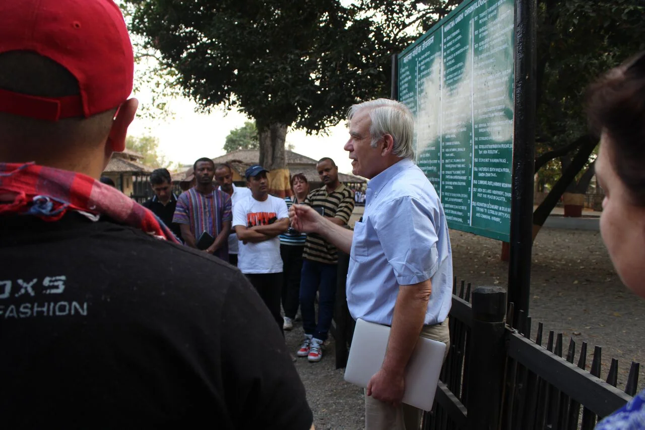 Dr Daniel C Taylor (Dan'l), working with students and communities as part of the Future Generations University team, of which he is President. Photo: Future Generations University Website.