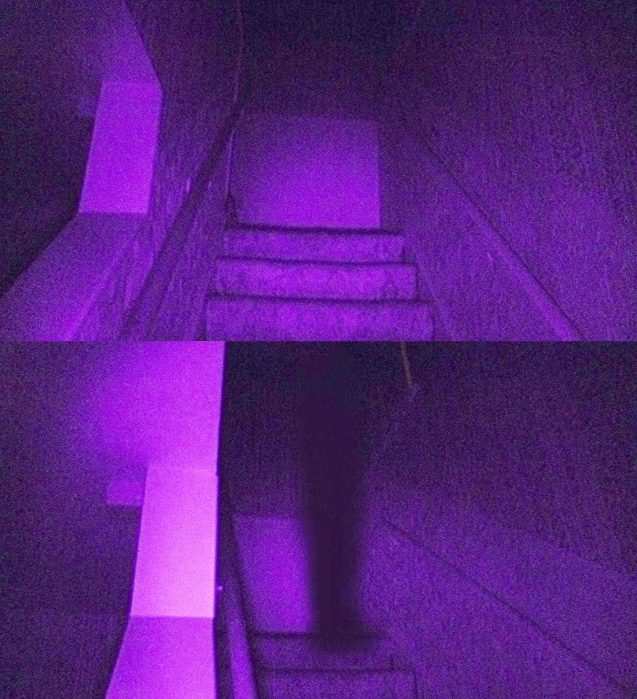  Two images taken in sequence, the bottom shows a shadow some think is responsible for the occasional shove down the stairs.  From the  30 East Drive website , photo by Andy E. 