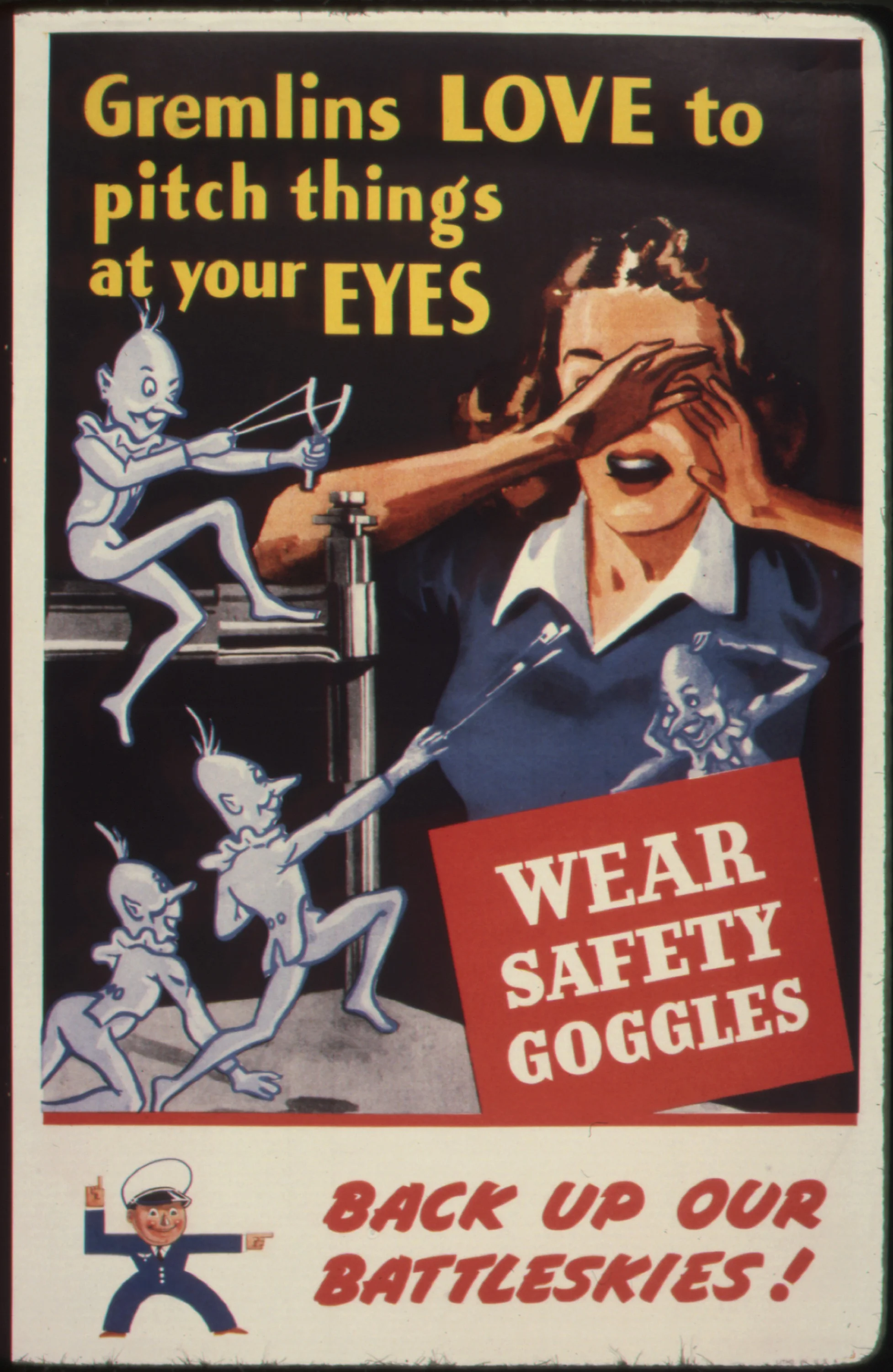 World War II Gremlin Oriented Safety Poster - Public Domain