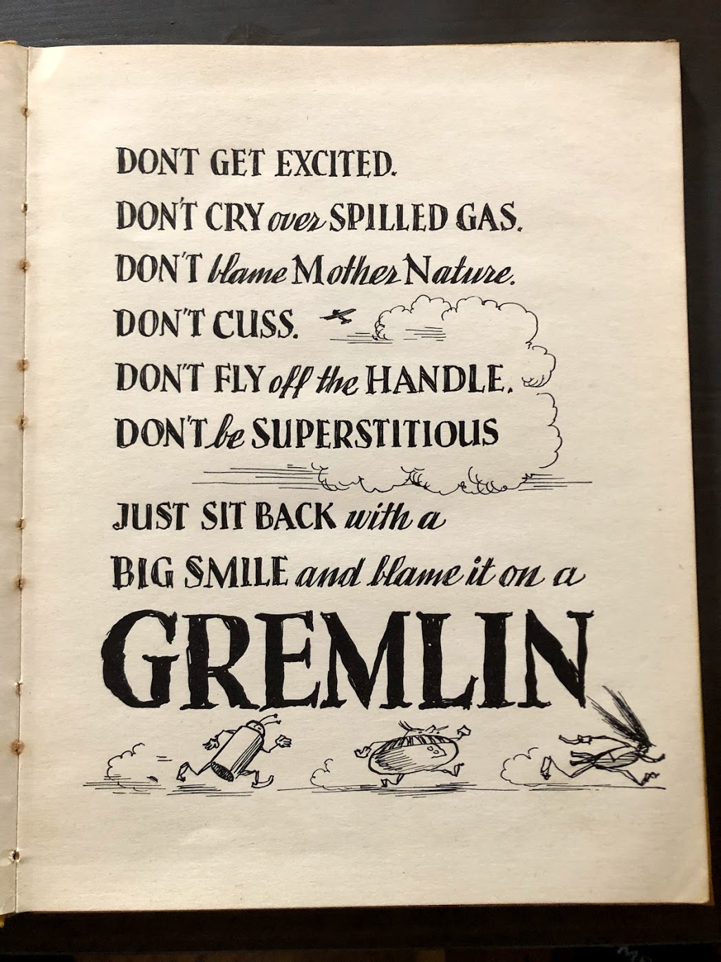  From Astonishing Legend’s copy of Eric Sloane’s hard to find book, ''Gremlin Americanus: A scrap book collection of Gremlins'' 