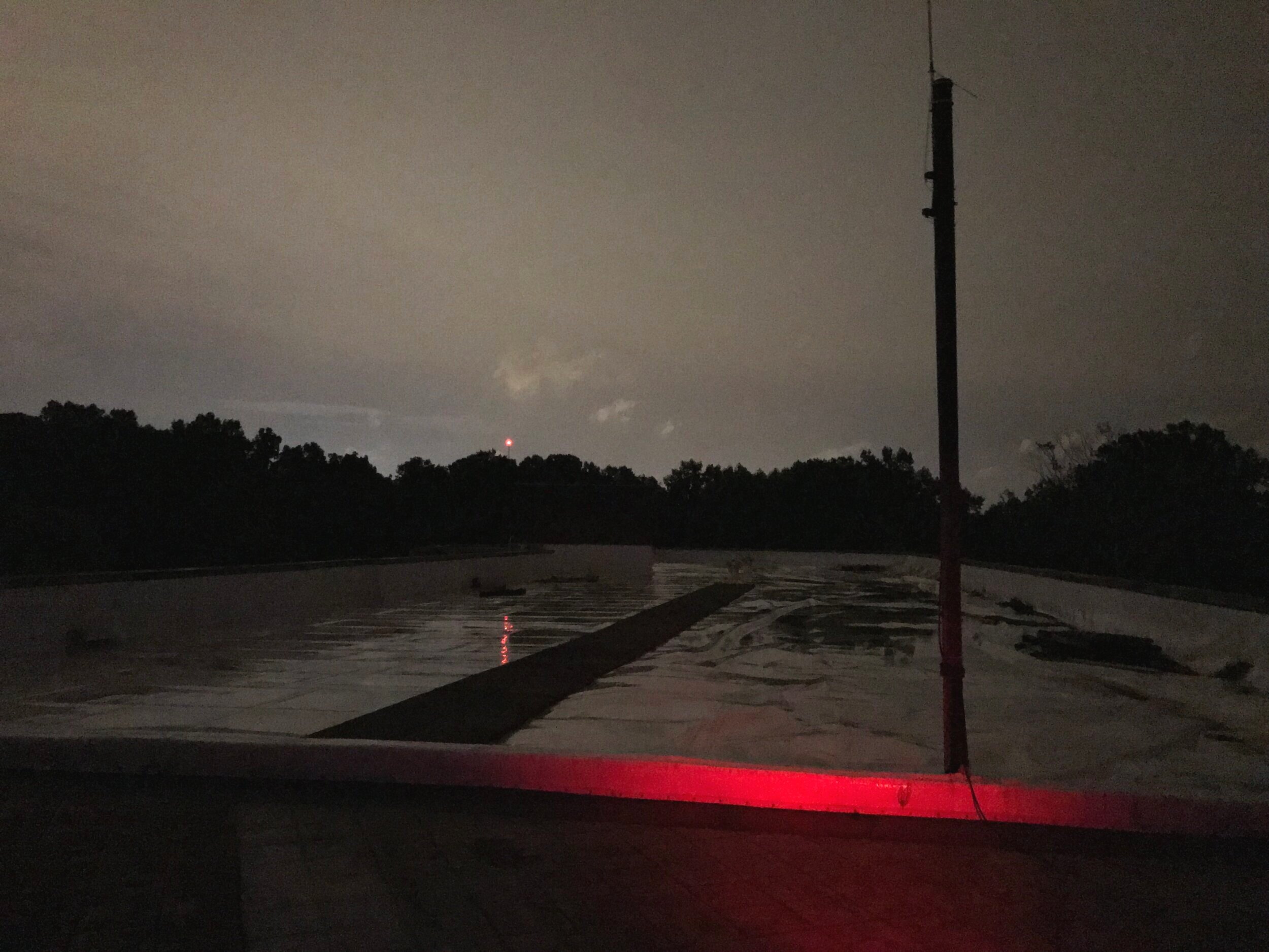 A section of the roof just outside the solarium, right after sundown.