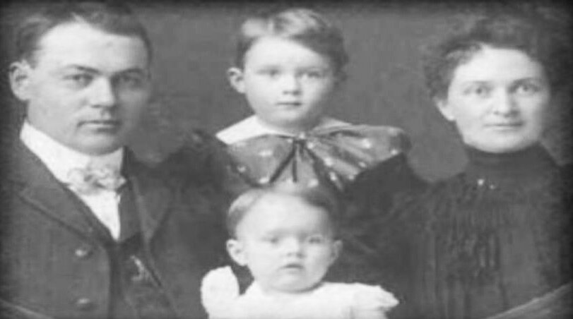  An earlier portrait of the Moore family, with only the two eldest children pictured.   