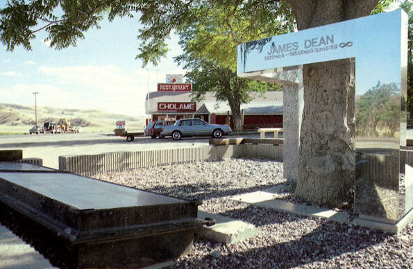  James Dean’s memorial in Cholame, CA, approx. I mile west of the crash site.  Photo by  WaltMaken  use by   CC BY 3.0  