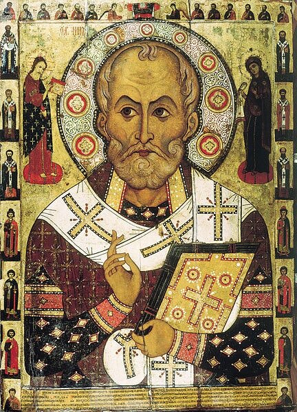  A Russian icon of St. Nicholas “Lipensky” dated to 1294 from the Lipnya Church of St. Nicholas in Novgorod 