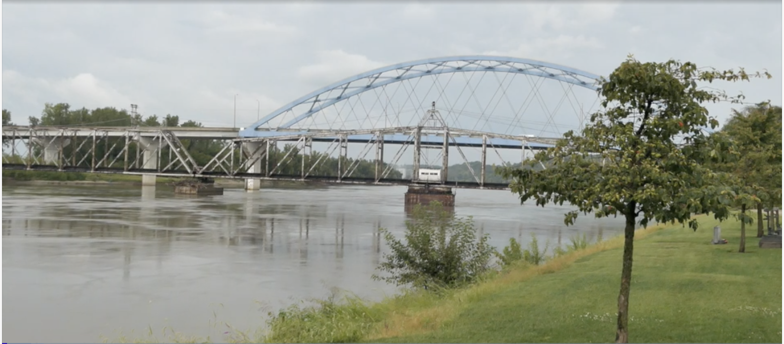  The Amelia Earhart Memorial Bridge spanning the Missouri River in Atchison, KS 