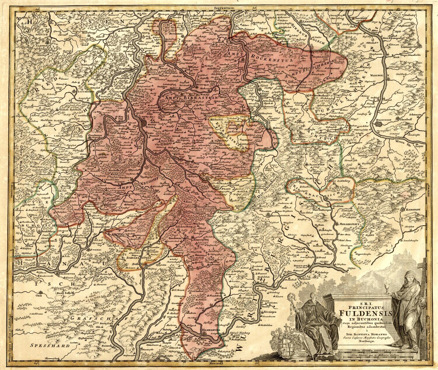  Contemporary government map of the Fulda principality 