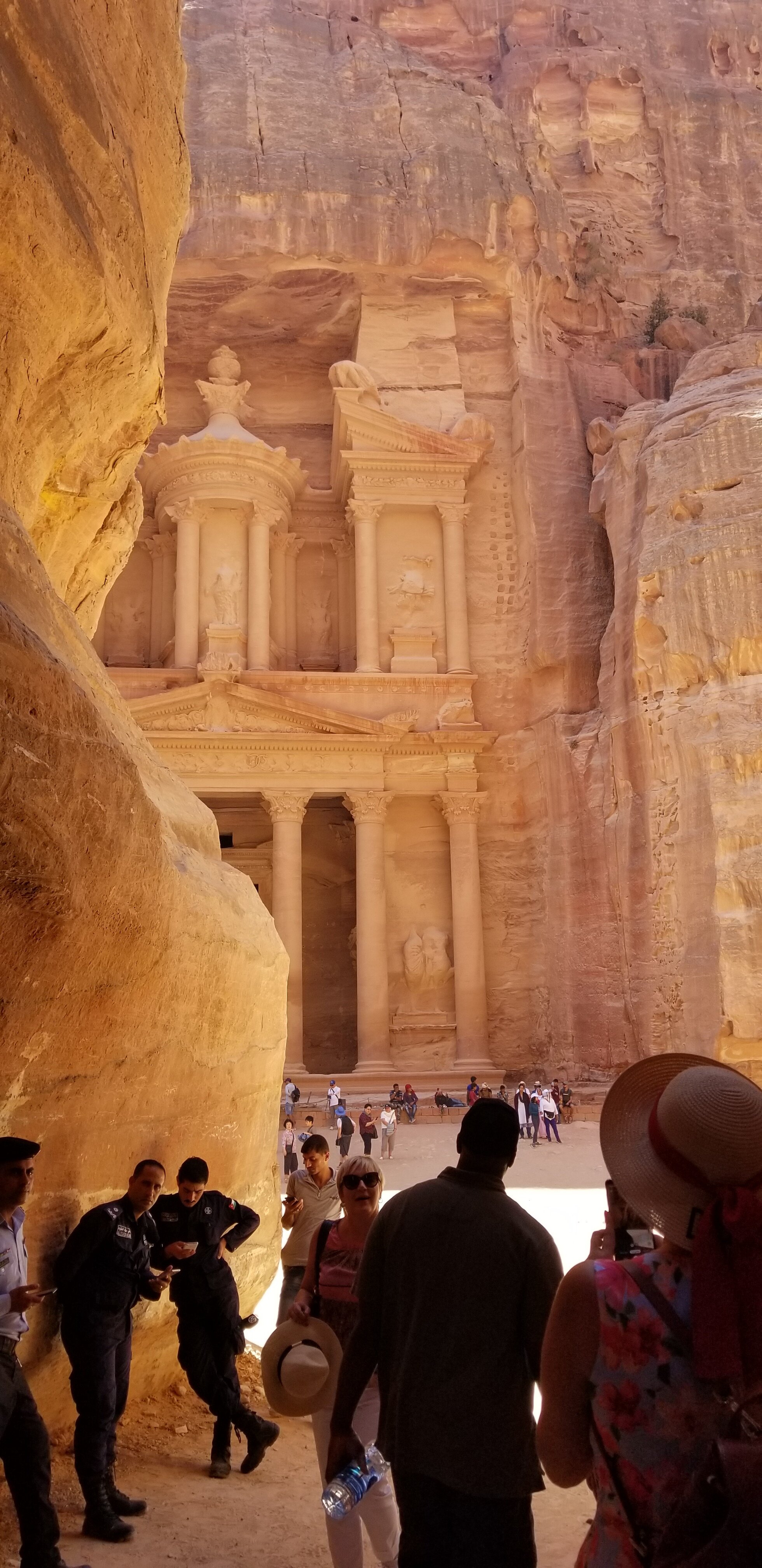  The Treasury building in the carved rock city of Petra in Jordan. Photo by Kate Carlson ©2019. 