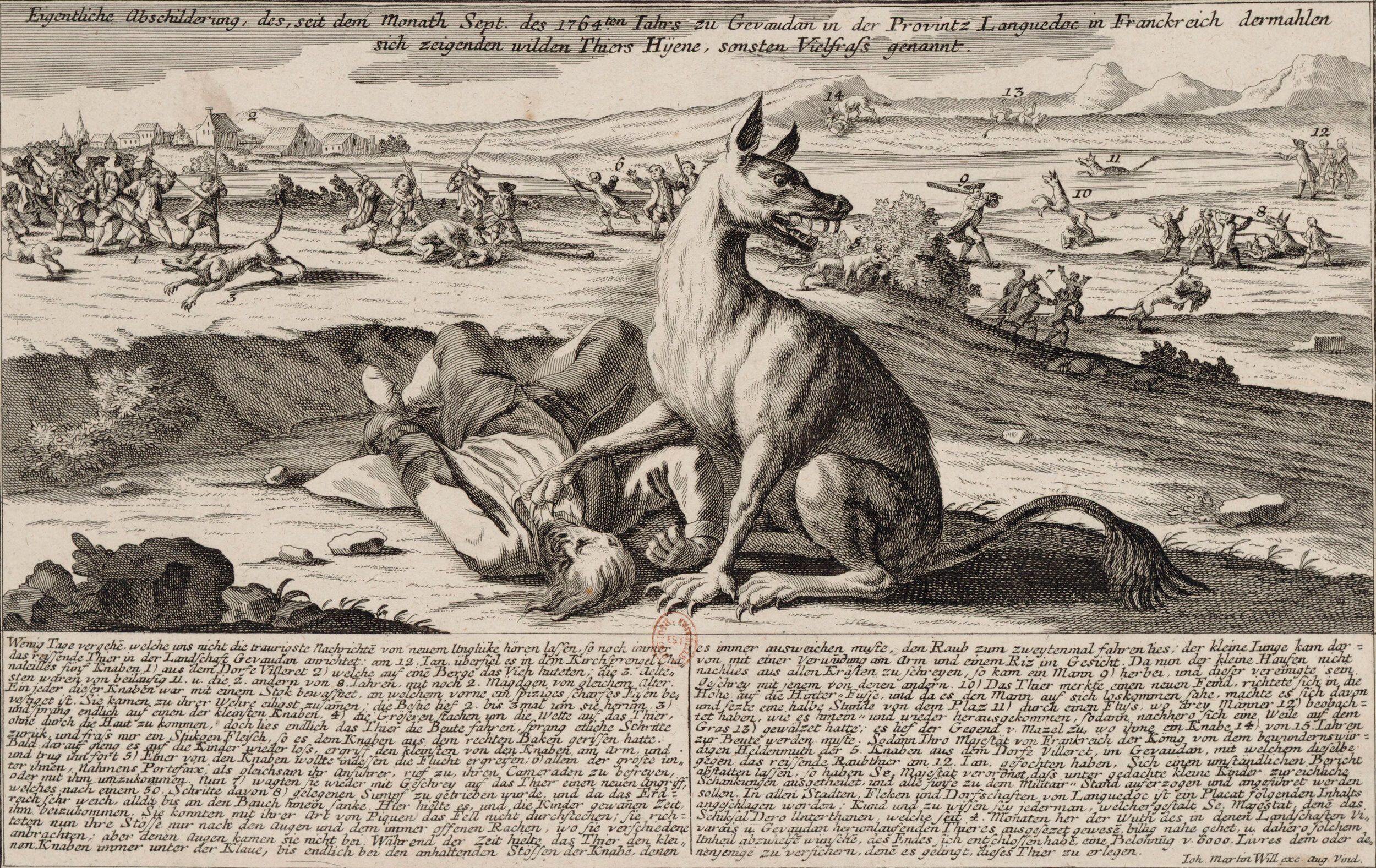  Engraving of the Beast, from the  Gallica Digital Library  
