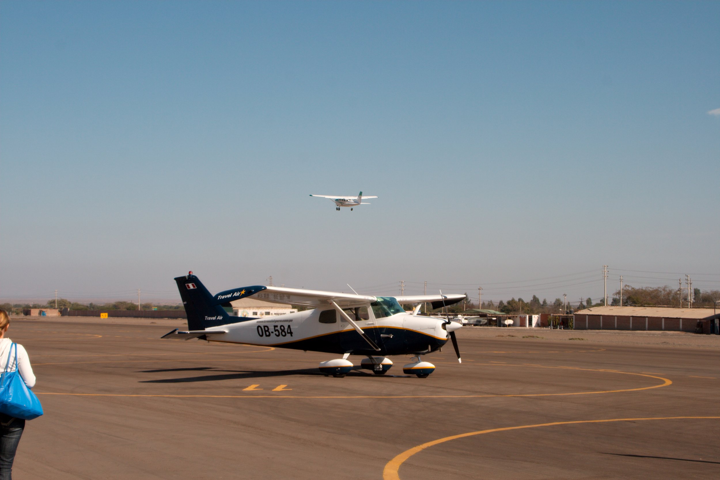  Getting ready for the flight at the Nazca airport. Photo by  Christian Haugen , used under  CC BY 2.0    on Flickr. 