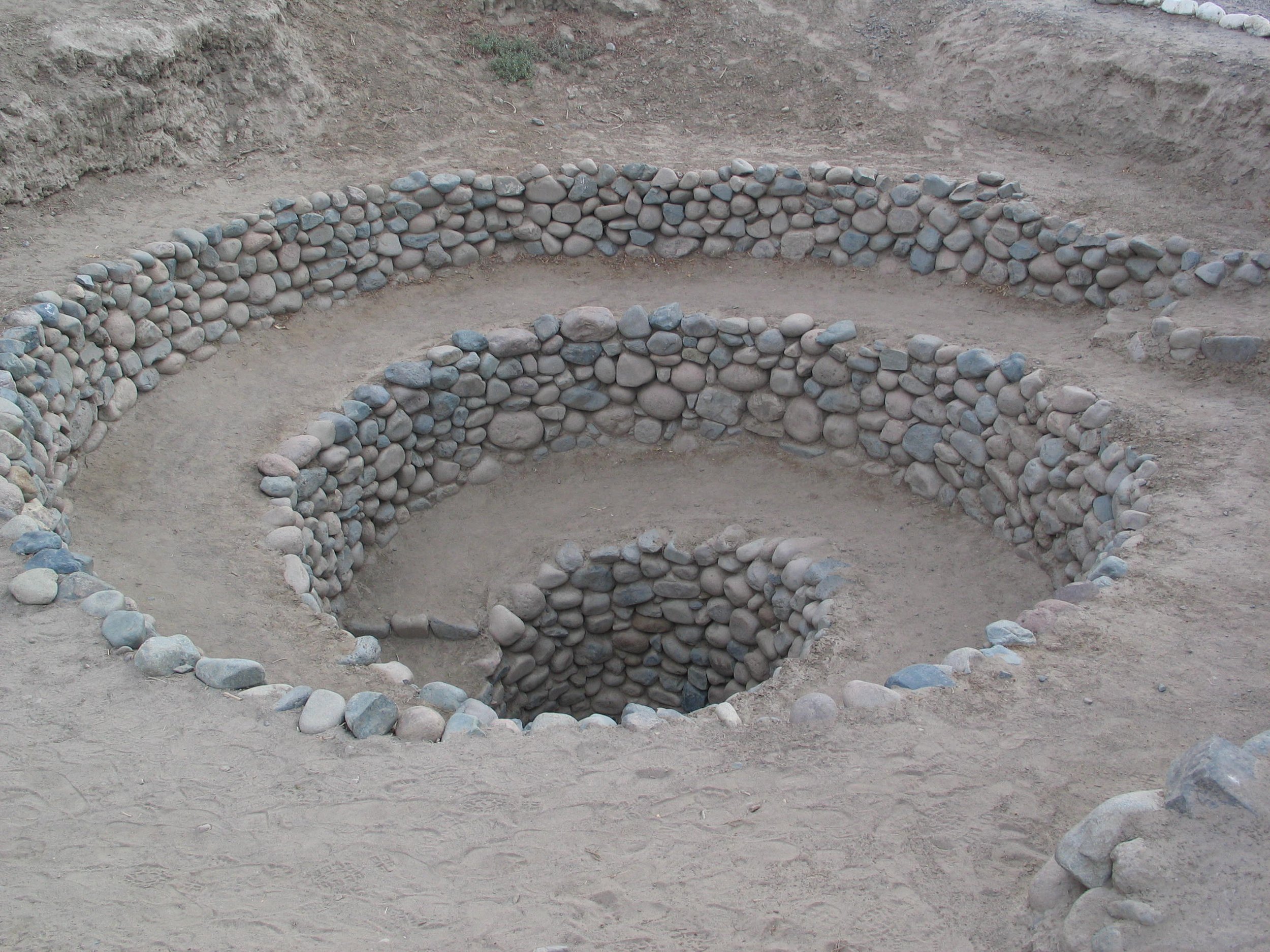  Example of an “ojo” or eye in Spanish, which is an access well to a Nazca “puquio” aqueduct channel. 