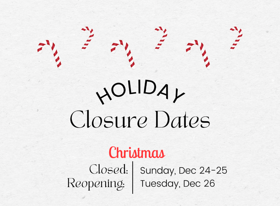 CLOSED FOR CHRISTMAS EVE &amp; DAY
