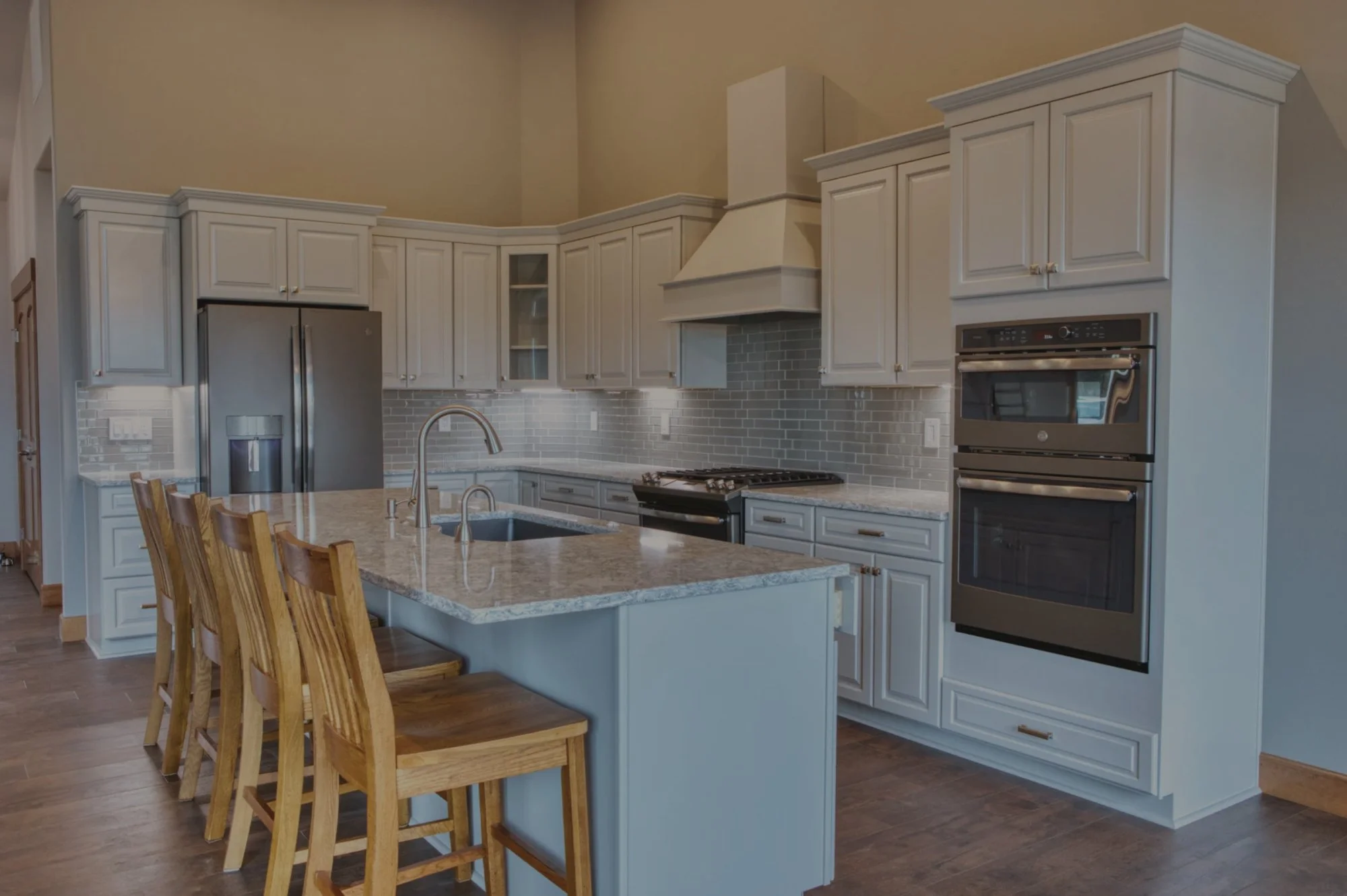 Blake's craftsman custom home near Satsop featuring open concept kitchen with vaulted ceilings on acreage - FoxHead Construction Grays Harbor County