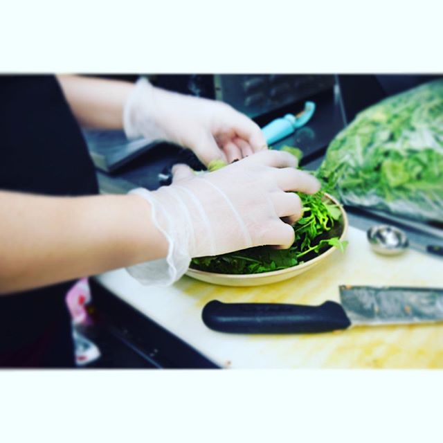 Back in the kitchen crafting a salad! #crafting #inthekitchen #behindthescenes #f52grams #feedfeed #assseenincolumbus #salad #topcolumbusrestaurants #greens