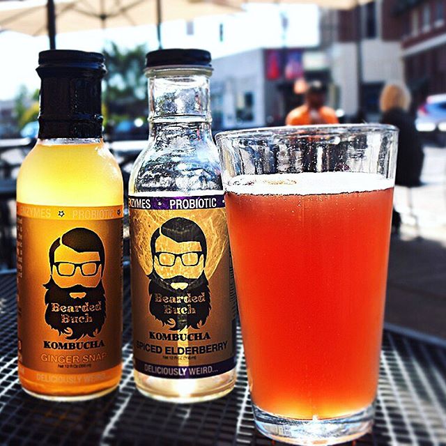 We are now carrying Kombucha from @beardedbuch! Available in ginger and elderberry (hello immune system boost) flavors! You can drink this delightfully fizzy beverage anytime, anywhere. And, it's chalk full of probiotics so it's good for you too! Win