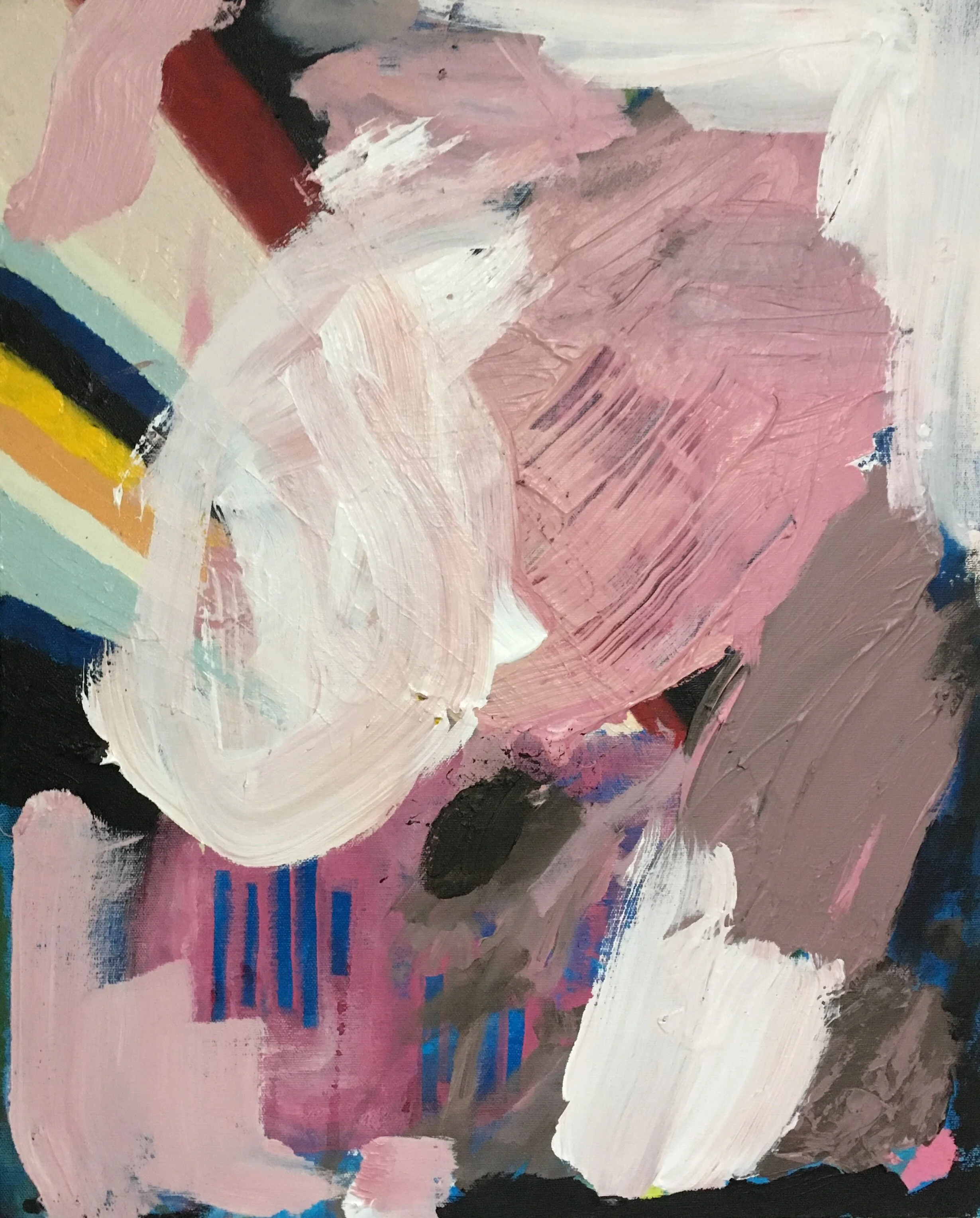 acrylic and oil stick on canvas, 16" X 20", 2017