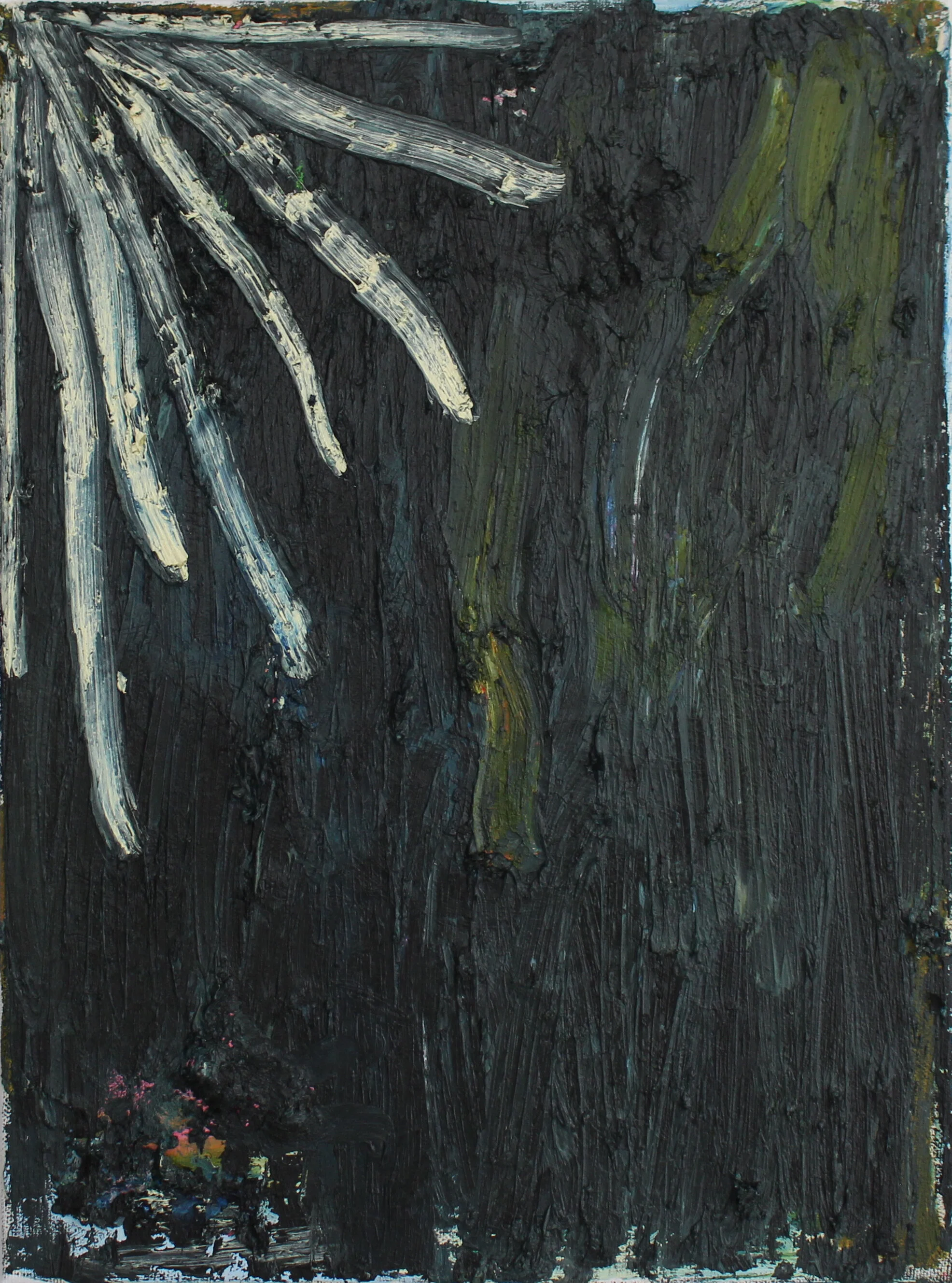 untitled (rainbow), oil stick on canvas, 12" x 16", 2020