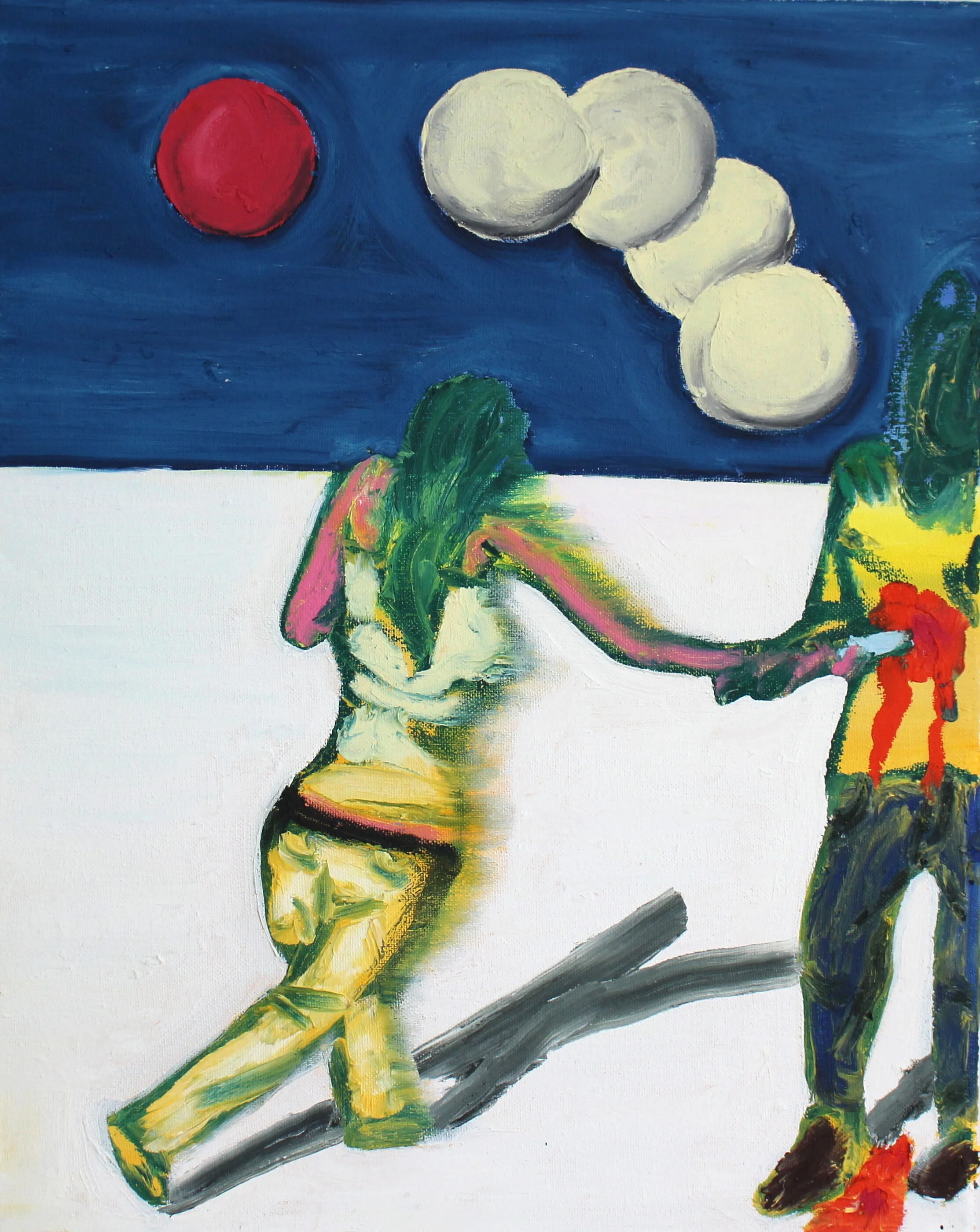 blood moon, oil stick on canvas, 16" x 20", 2020