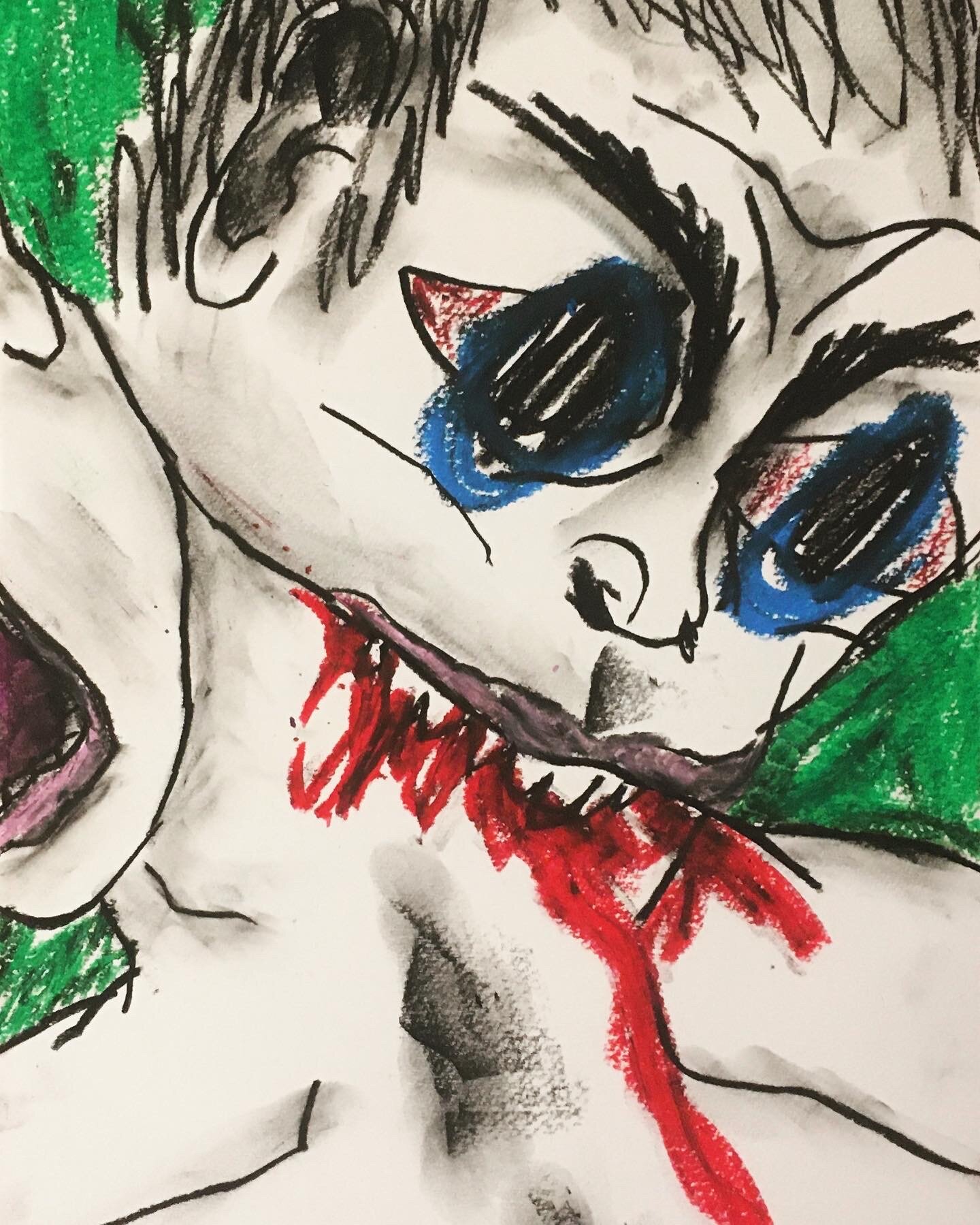 oil crayon and conte crayon on paper, 8" X 12"