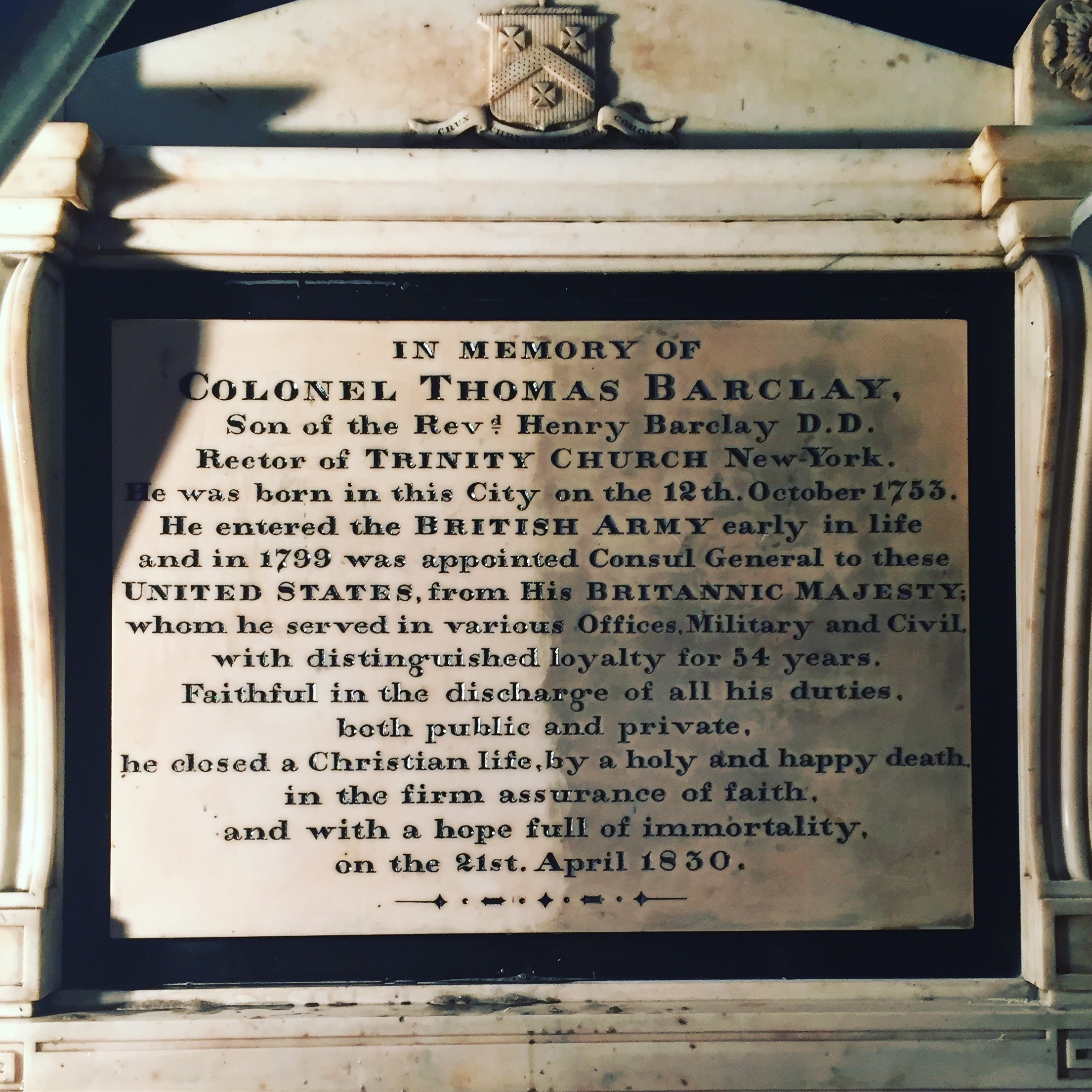 St. Paul's Chapel - Memorial Plaque