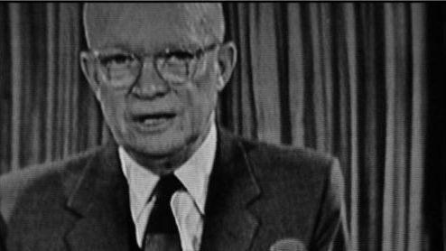 Eisenhower giving speech on the "military-industrial complex"