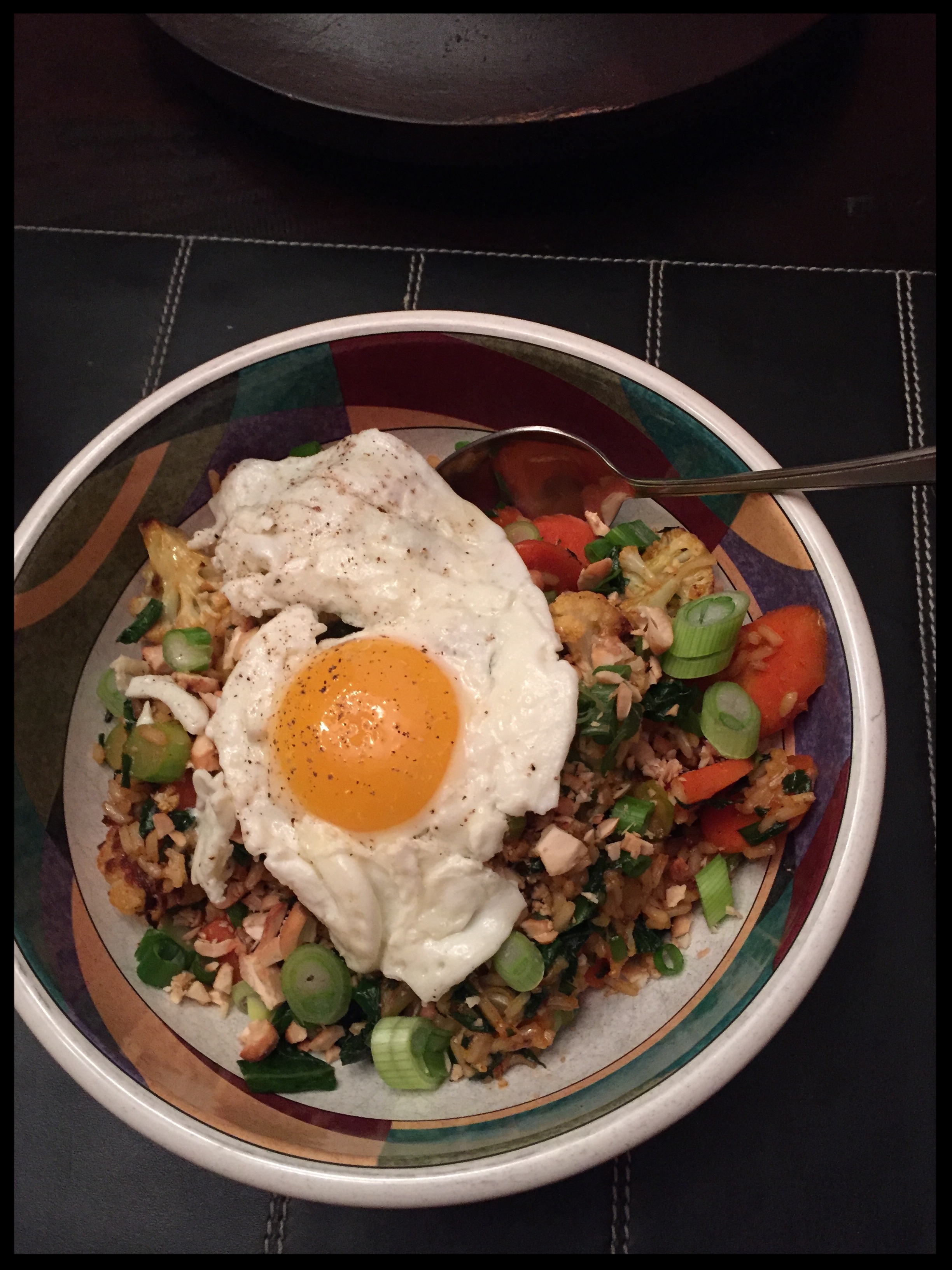 Vegetable Fried Rice Bowls with Cauliflower, Gai Lan & Fried Egg