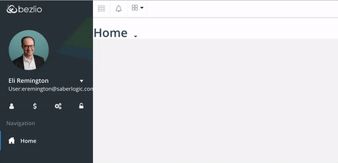 Screen capture of Bezlio portal as the user edits his home panel to add a new view of the bezel that was just created.