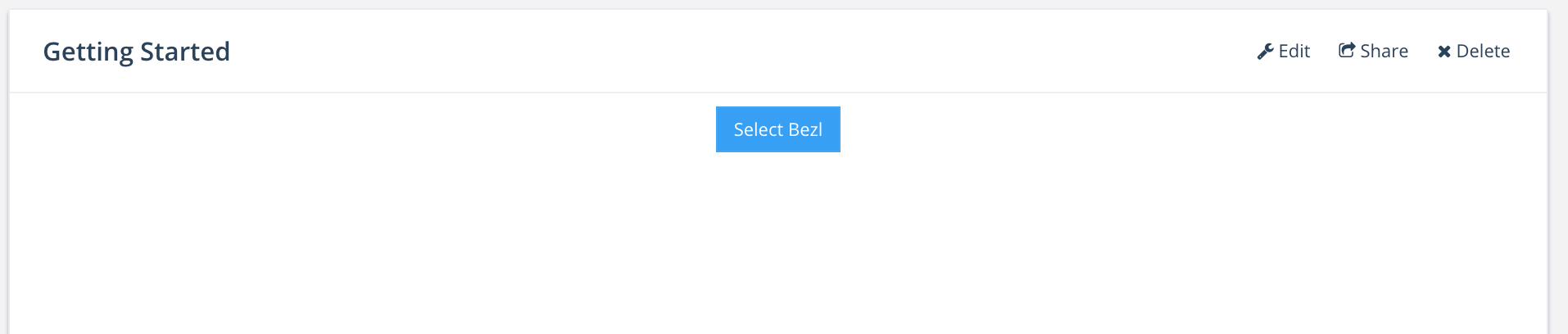 Screen shot of the Bezlio portal where the user must click the "Select Bezl" button.