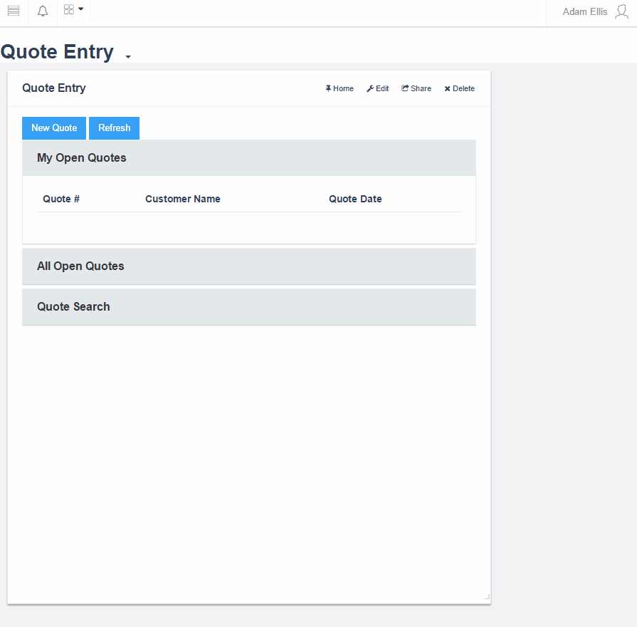 Bezlio screen capture showing how you can have a mobile app for creating and viewing customer quotes from any mobile device, such as an iPhone, iPad, laptop or Android device, using the Bezlio platform.