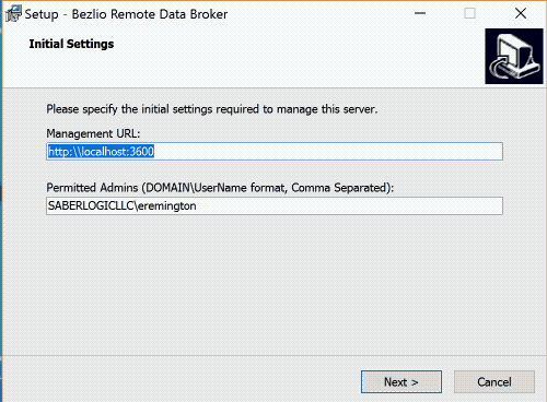 Screen cast of installing the Bezlio Remote Data Broker and unchecking any plugins that aren't needed.