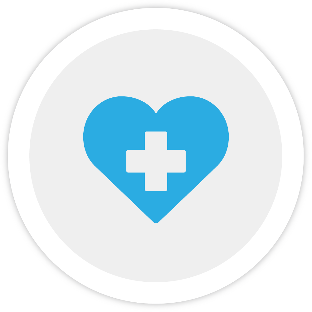Illustration of a heart and cross, indicating Bezlio'd healthcare options to employees.