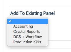 Screenshot of Bezlio where you are asked which existing panel you would like to add your new Bezl to.