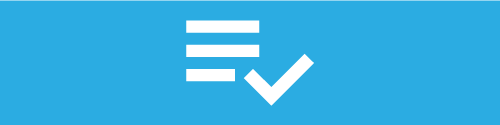 Icons of a list and checkmark which represents the Bezlio task functionality for mobile sales teams who can track specific tasks per customer based on data from an on-premise CRM or other data source.