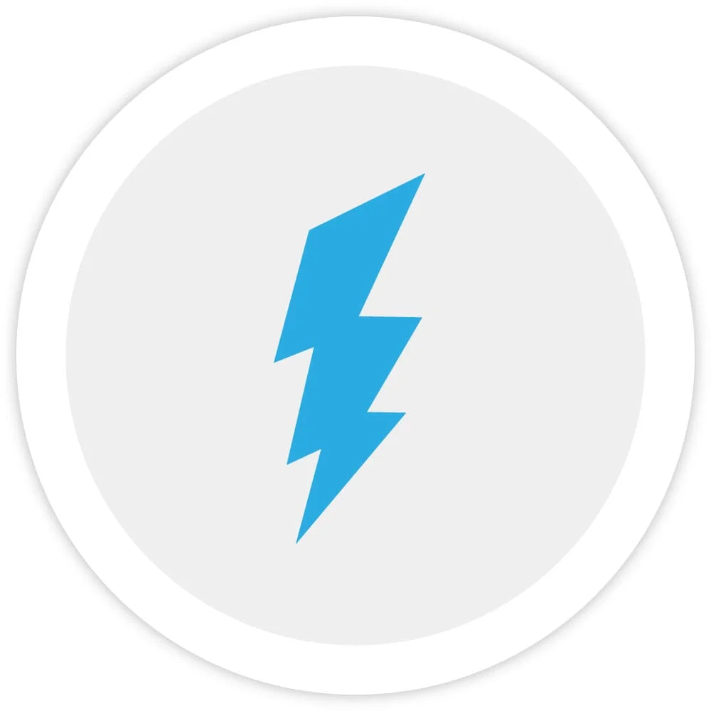 Illustration of a lightning bolt, which represents the ability of the Bezlio platform to read and write to on-premise or cloud data sources in real-time.